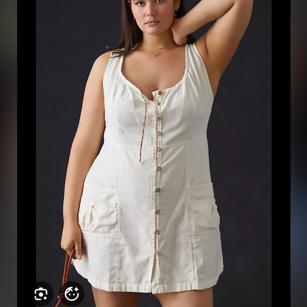 Anthropologie Plus Size 3X Button Front Dress